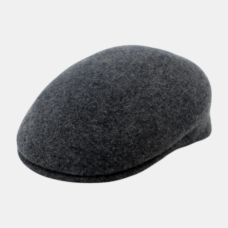 Casquette plate gris foncé chiné