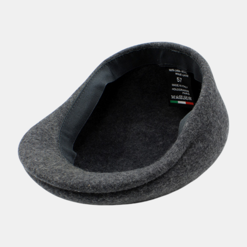 Casquette plate gris foncé chiné
