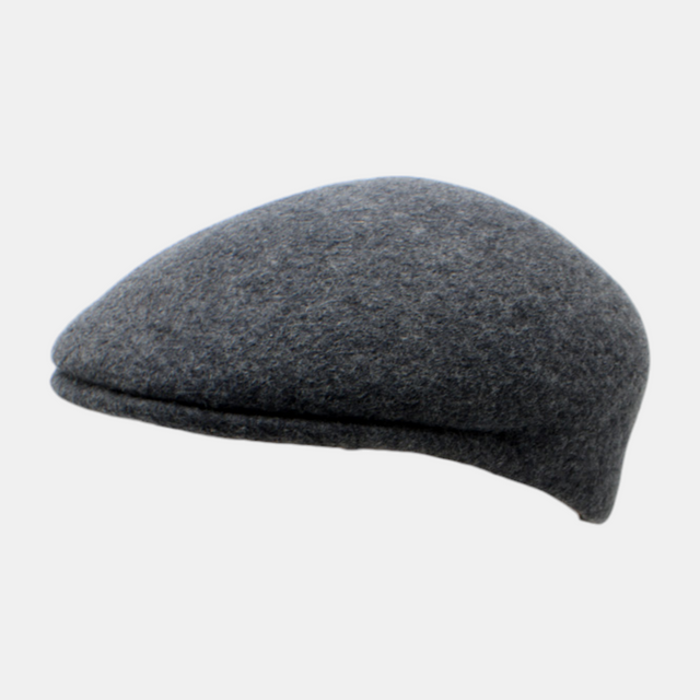 Casquette plate gris foncé chiné