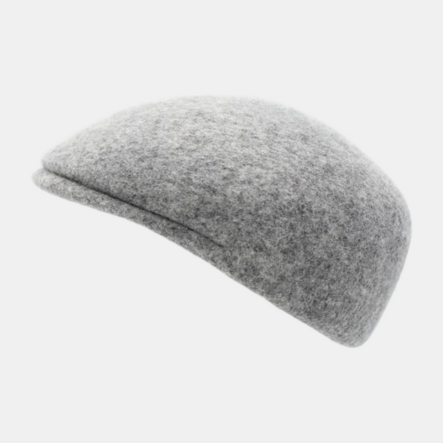 Casquette plate gris clair chiné