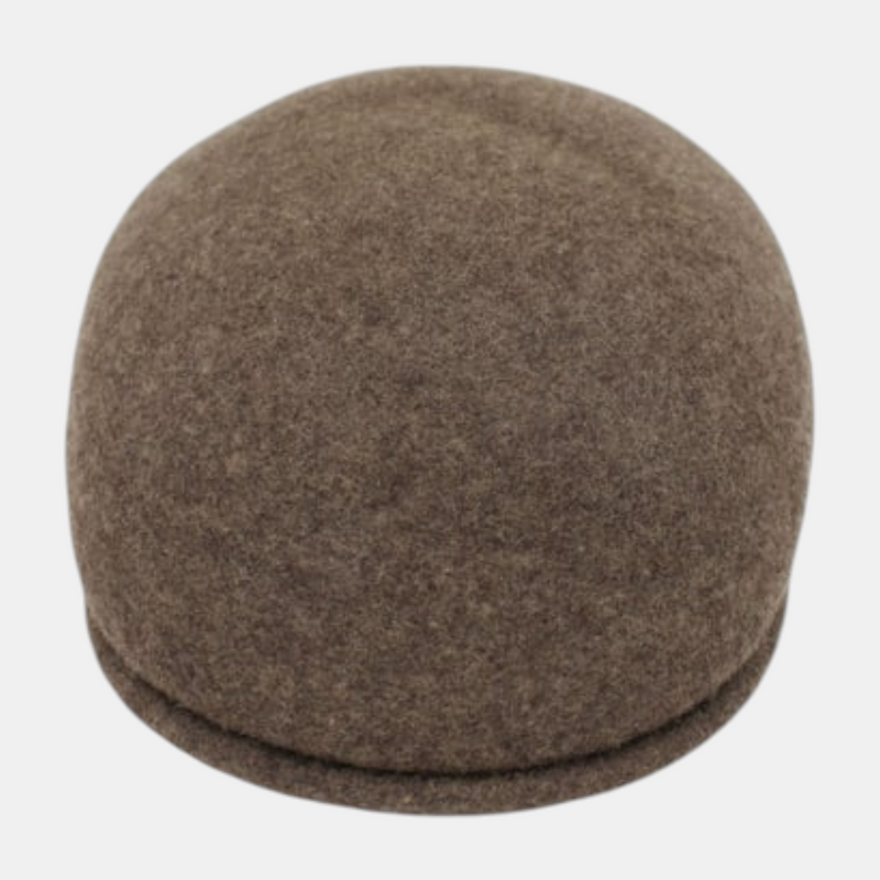 Casquette plate marron chiné