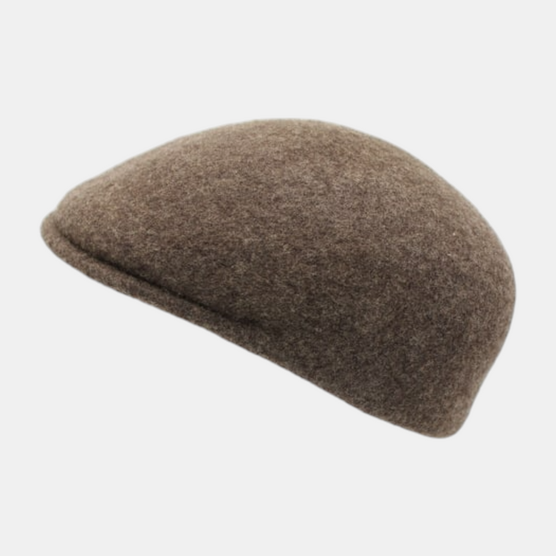 Casquette plate marron chiné