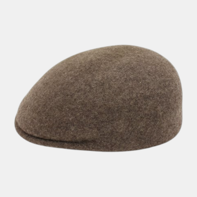 Casquette plate marron chiné