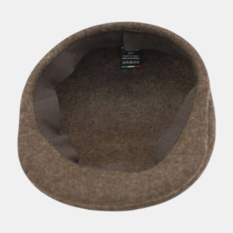 Casquette plate marron chiné