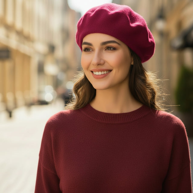 Béret Femme Laine Fuchsia
