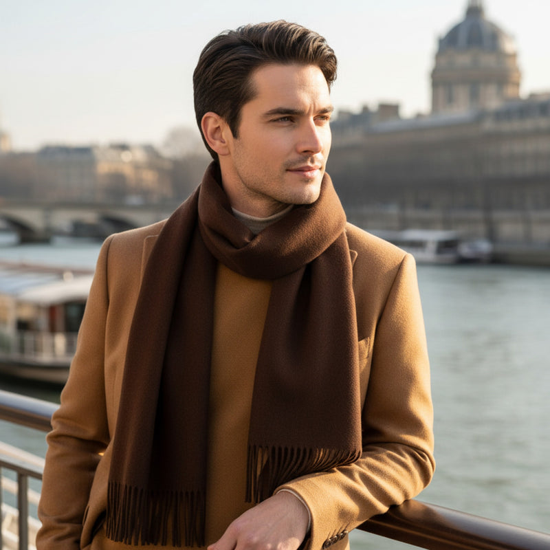 Écharpe classique marron foncé
