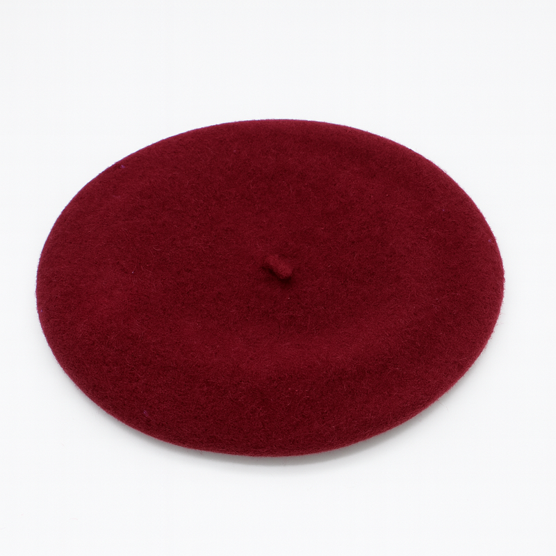 Béret Femme Laine Bordeaux