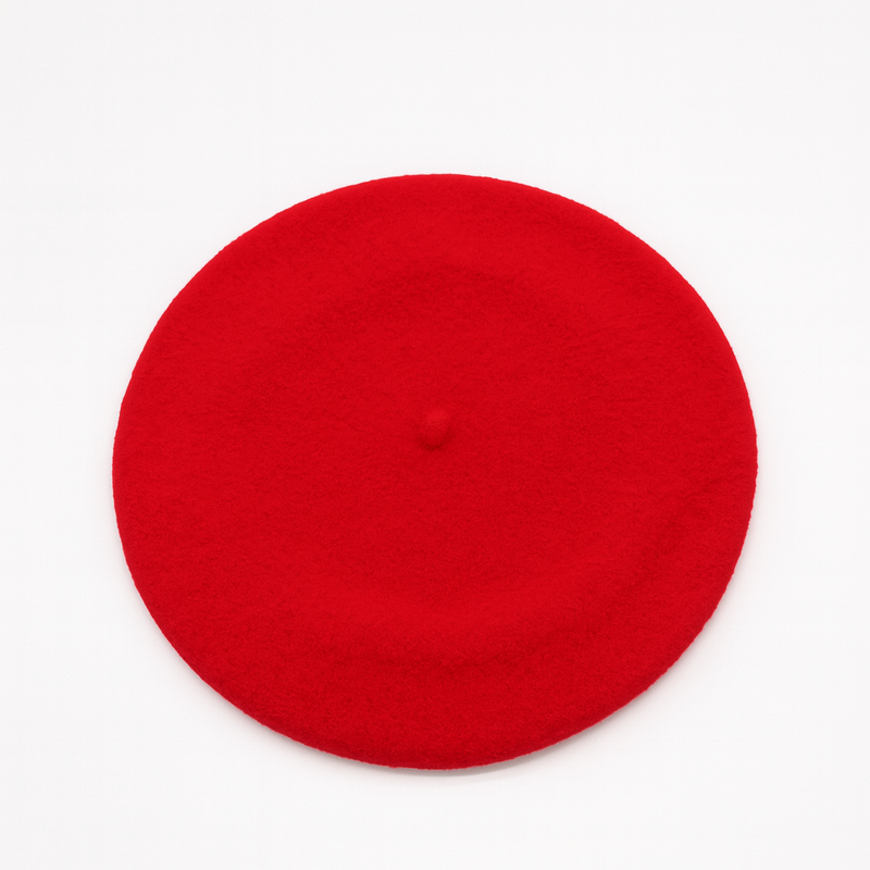 Béret Femme Laine Rouge