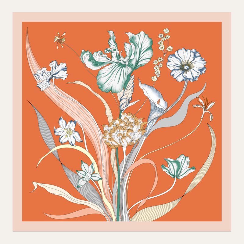 Carré en soie Lookeven Gina — vue du foulard