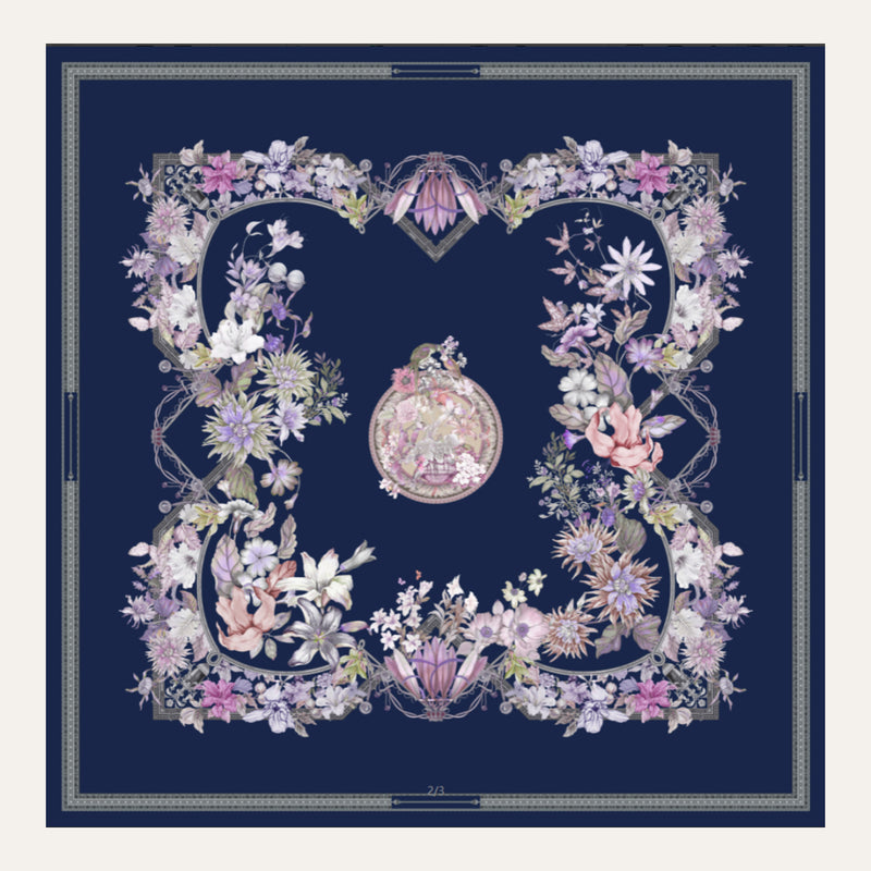 Carré en soie Lookeven Rebecca — vue du foulard