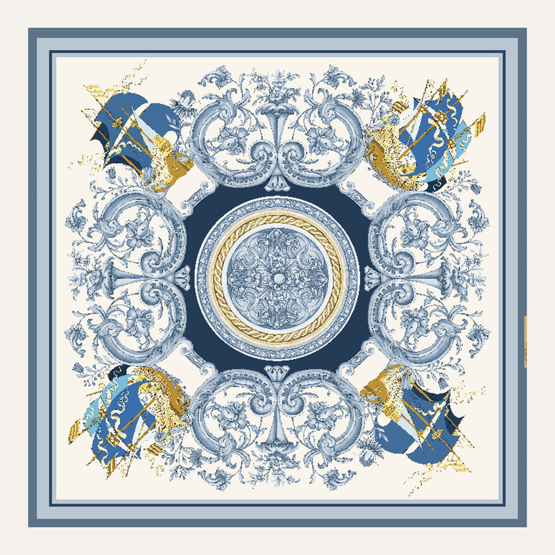 Carré en soie Lookeven Tara — vue du foulard