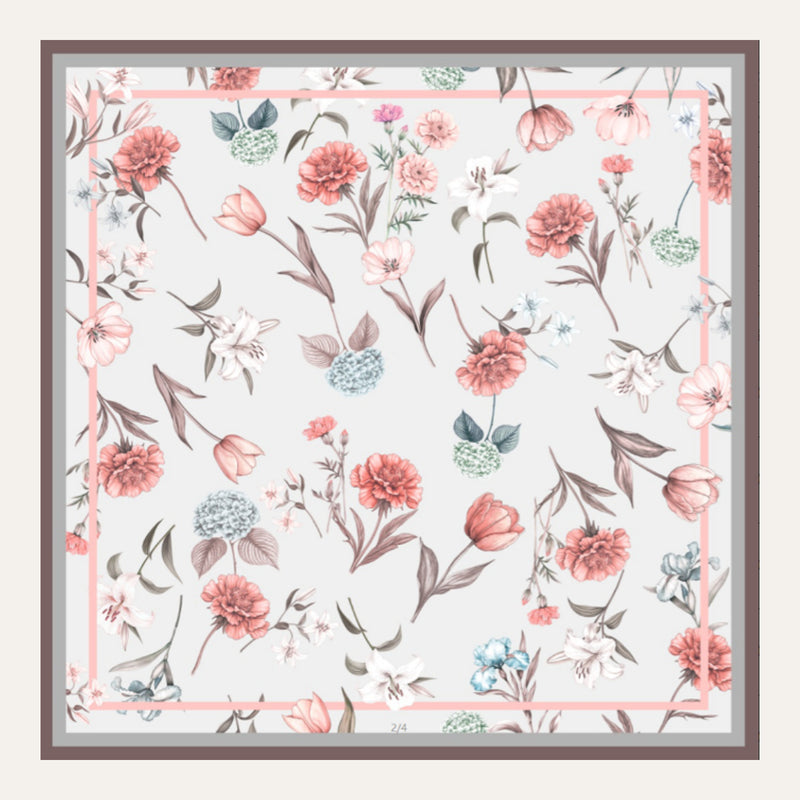 Carré en soie Lookeven Viviane — vue du foulard