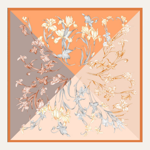 Carré en soie Lookeven Ambre — vue du foulard
