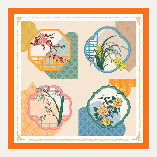 Carré en soie Lookeven Lina — vue du foulard