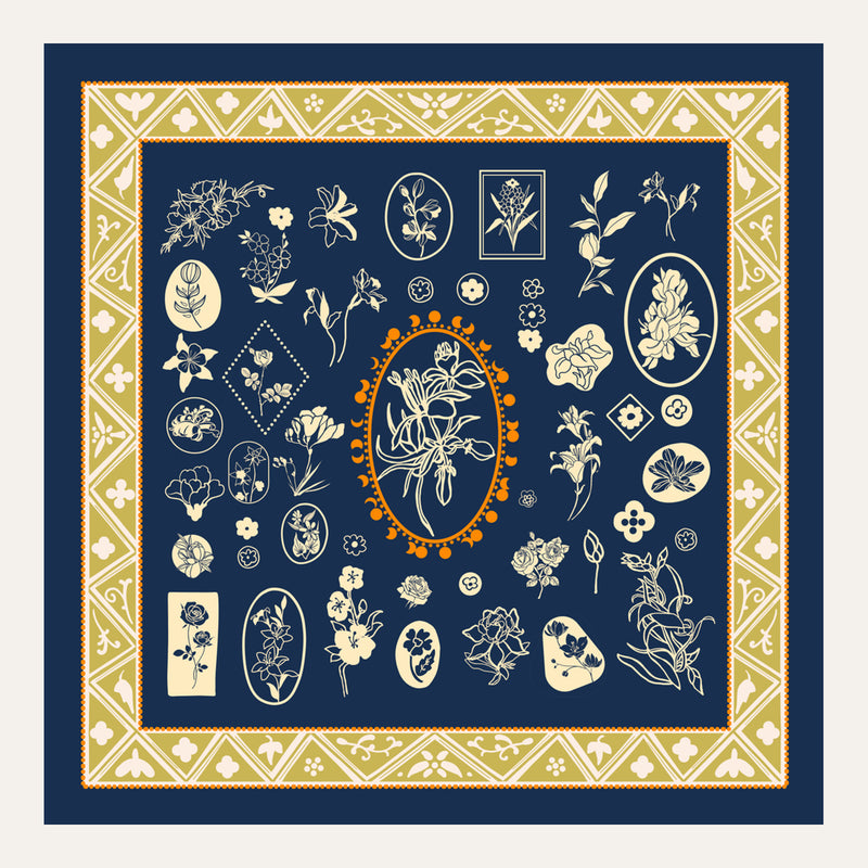 Carré en soie Lookeven Rose — vue du foulard