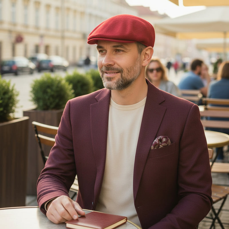 Casquette plate rouge