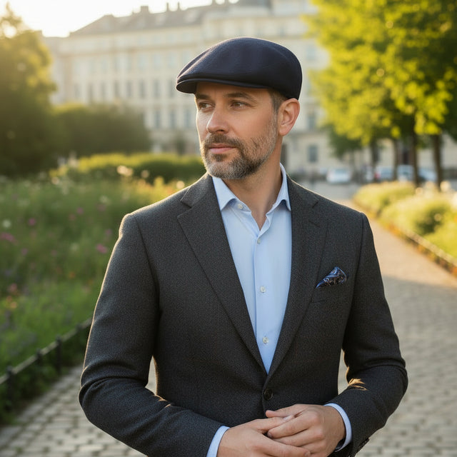 Casquette plate bleu marine