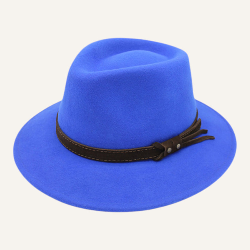 Fedora Lookeven Art 181054 en laine — Bleu Royal