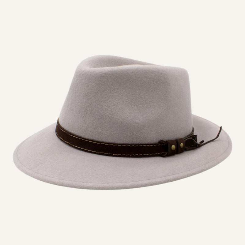 Fedora Lookeven Art 181054 en laine — Gris Clair