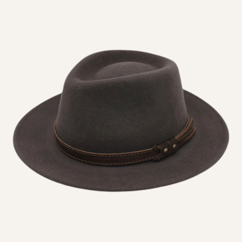 Fedora Lookeven Art 181054 en laine — Marron