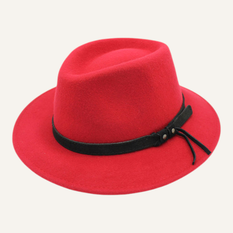 Fedora Lookeven Art 181054 en laine — Rouge