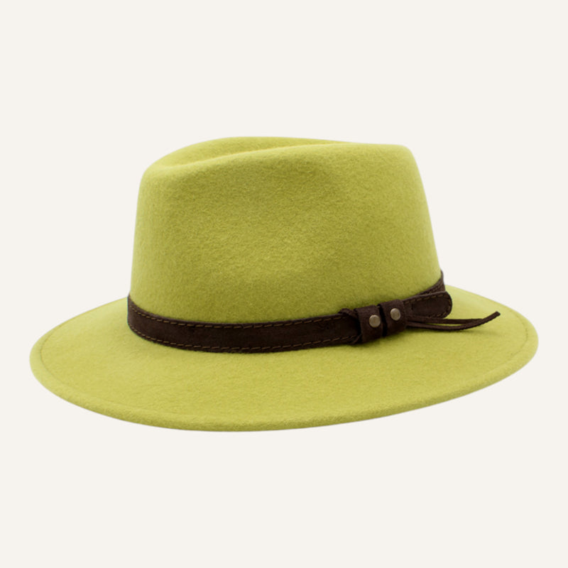 Fedora Lookeven Art 181054 en laine — Vert